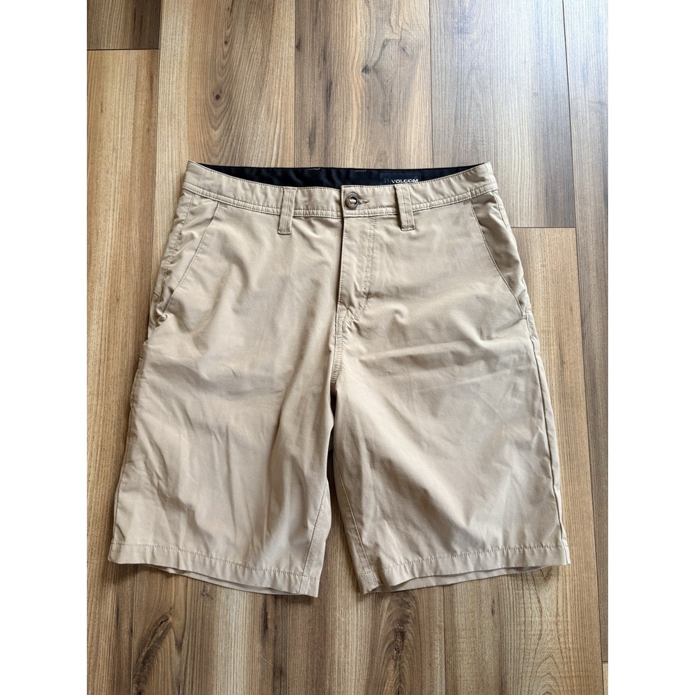 Volcom‎ Performance Shorts Khaki Beige Tan Men's 31 Golf Casual Preppy Chino